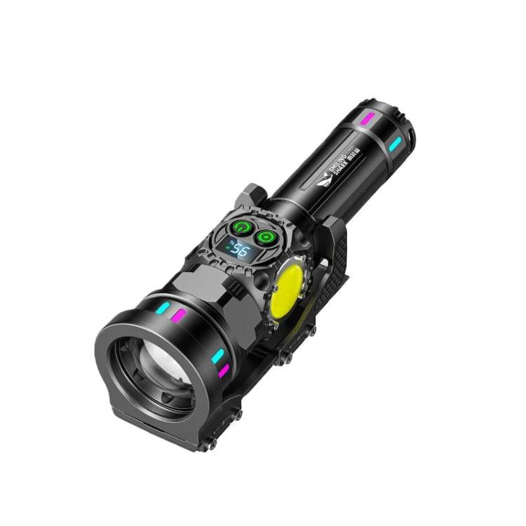 SMILING SHARK High-Brightness Flashlight With Power Display Outdoor Long-Range Spotlight, Spec: COB Side Light