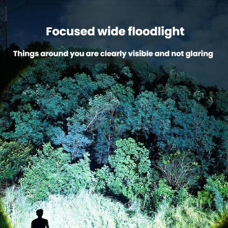 SMILING SHARK High-Brightness Flashlight With Power Display Outdoor Long-Range Spotlight, Spec: Rainbow Side Light
