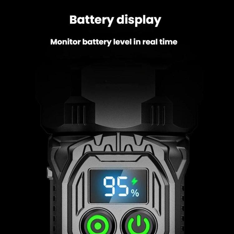 SMILING SHARK High-Brightness Flashlight With Power Display Outdoor Long-Range Spotlight, Spec: Rainbow Side Light