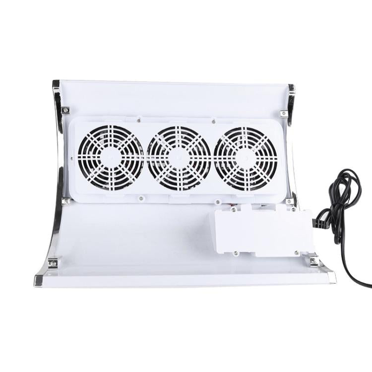 BLUEQUE BQ-858-5 Desktop Nail Dust Collector With Hand Rest Filter Mesh Triple-Fan Nail Dust Collector EU Plug
