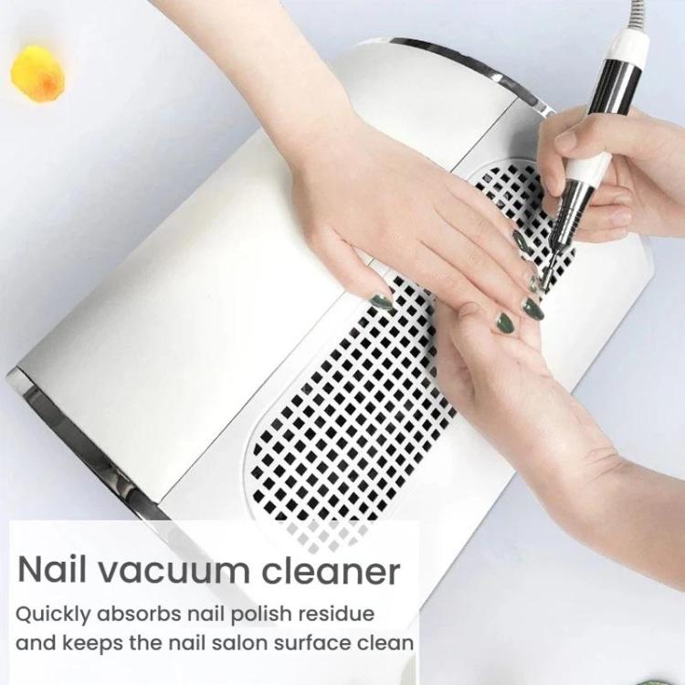 BLUEQUE BQ-858-5 Desktop Nail Dust Collector With Hand Rest Filter Mesh Triple-Fan Nail Dust Collector EU Plug