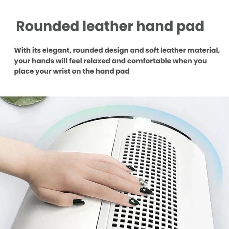 BLUEQUE BQ-858-5 Desktop Nail Dust Collector With Hand Rest Filter Mesh Triple-Fan Nail Dust Collector EU Plug