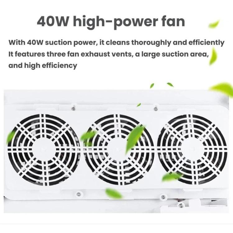 BLUEQUE BQ-858-5 Desktop Nail Dust Collector With Hand Rest Filter Mesh Triple-Fan Nail Dust Collector US Plug