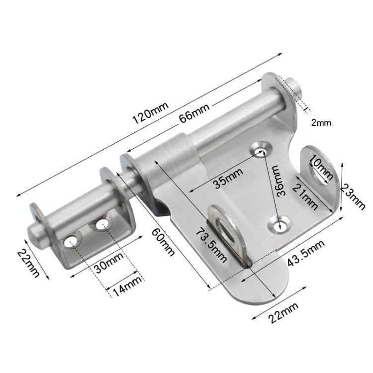 Surface-Mounted Stainless Steel Anti-Theft Door Bolt, Specification: 4-inch Brushed Steel