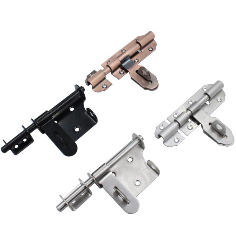 Surface-Mounted Stainless Steel Anti-Theft Door Bolt, Specification: 6-inch With Lock Antique Copper