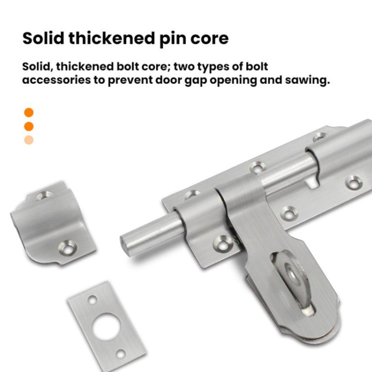 Surface-Mounted Stainless Steel Anti-Theft Door Bolt, Specification: 6-inch With Lock Antique Copper