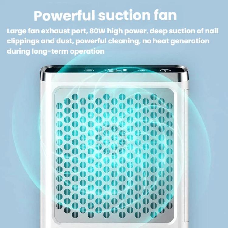 BLUEQUE 80W High Power Rechargeable Low-Noise Nail Dust Collector EU Plug