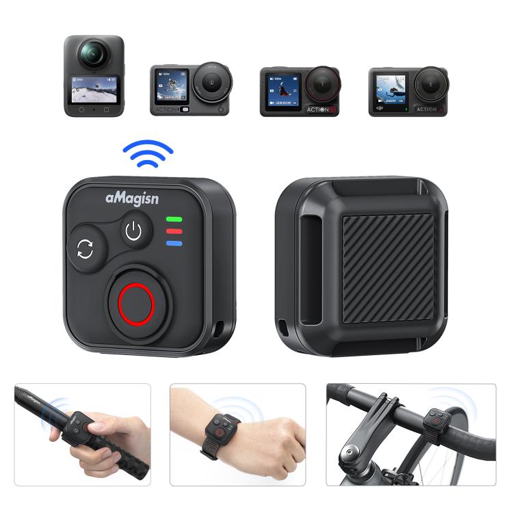 aMagisn Bluetooth Remote Shutter for DJI Osmo Action 6/Action 5 Pro/Action 4/Osmo 360 - Black