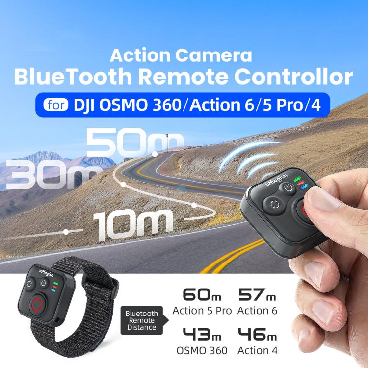 aMagisn Bluetooth Remote Shutter for DJI Osmo Action 6/Action 5 Pro/Action 4/Osmo 360 - Black