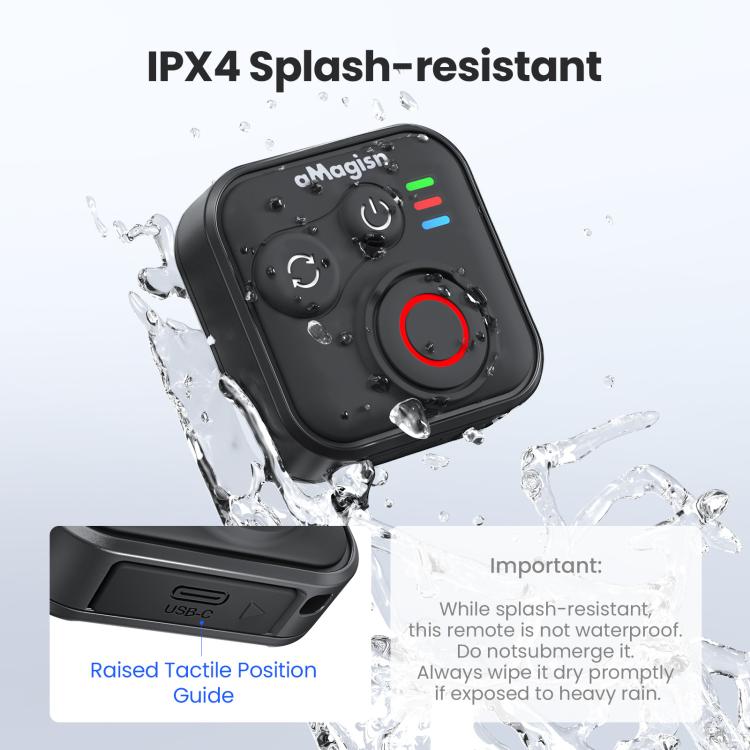 aMagisn Bluetooth Remote Shutter for DJI Osmo Action 6/Action 5 Pro/Action 4/Osmo 360 - Black