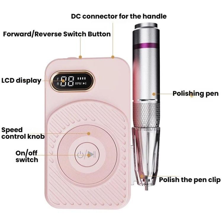 BLUEQUE BQ-110 Portable Rechargeable Nail File 45,000 RPM High-Speed Home Nail Removal Machine
