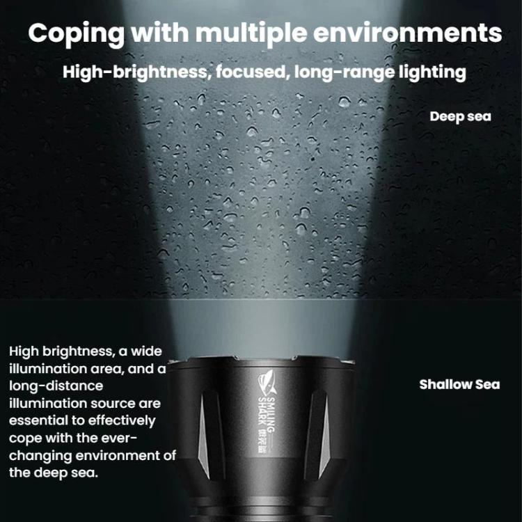 SMILING SHARK SD-Q20B High-Intensity Diving Flashlight Amphibious Magnetic Control Diving Light