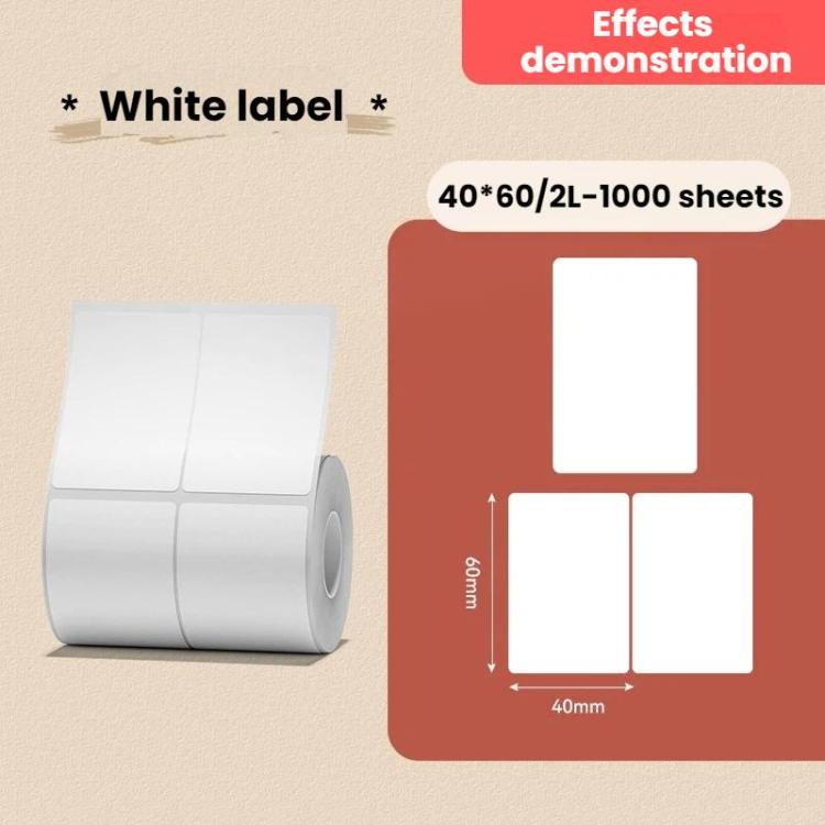 For NIIMBOT K3/K3W Thermal Label Paper, Size: T40x60mm/2L-1000pcs