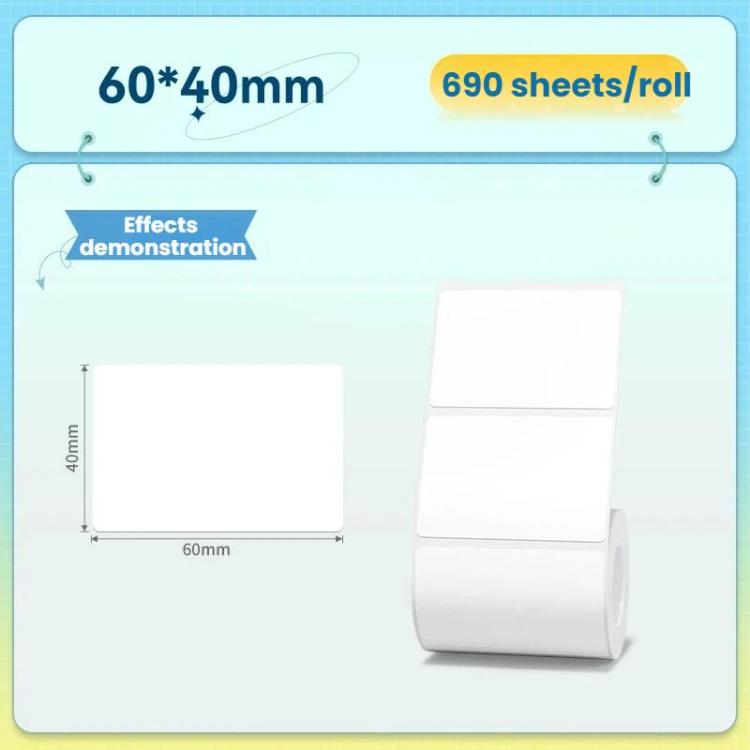 For NIIMBOT K3/K3W Thermal Label Paper, Size: T60x40mm-690pcs