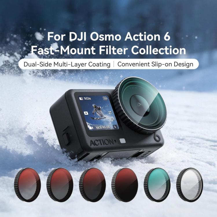 For DJI Osmo Action 6 Camera aMagisn Quick Release Filter Protective Lens Cover CPL-ND8+ND16+ND32