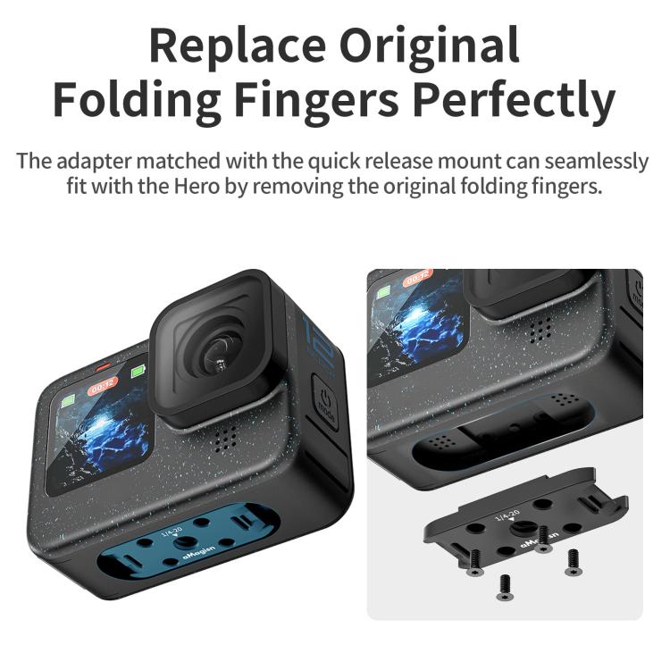 aMagisn Metal Magnetic Quick Release Kit For GoPro HERO12 Black /11 Black /11 Black mini /10 Black /9 Black /8 Black / Max - Black
