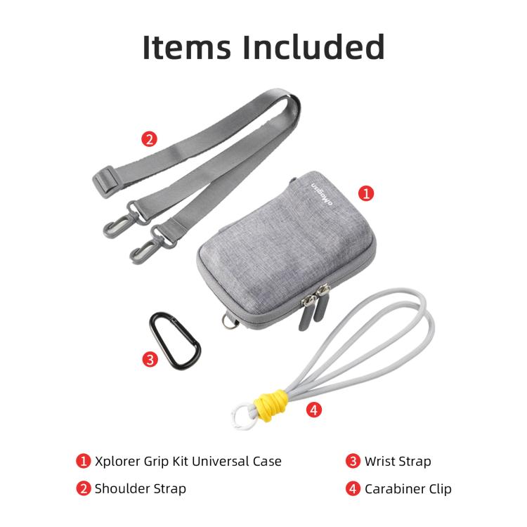 aMagisn Universal Case Bag For Action Camera Street Photography Grip Kit With Shoulder Strap - Gray
