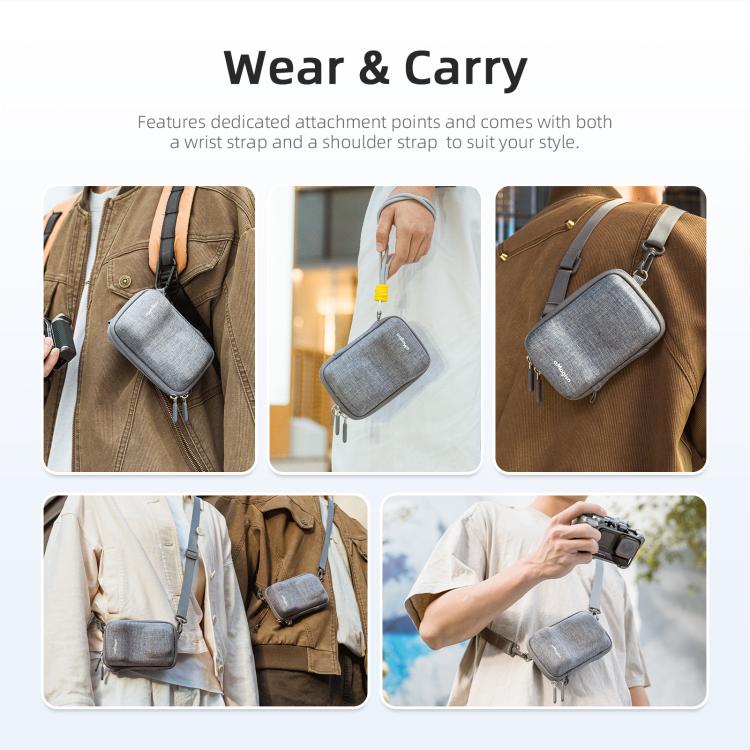 aMagisn Universal Case Bag For Action Camera Street Photography Grip Kit With Shoulder Strap - Gray