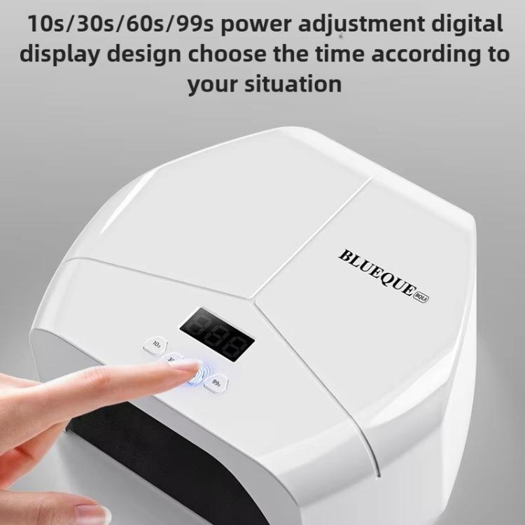 BLUEQUE L8 High Power Dual-LED Nail Lamp Nail Polish Gel Curing Light Therapy Machine, Spec: 57 Beads US Plug