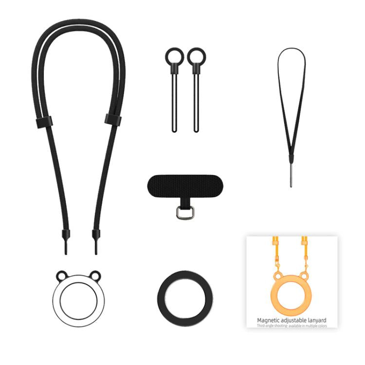 Adjustable Anti-loss Magnetic Bear Retractable Phone Lanyard - Black