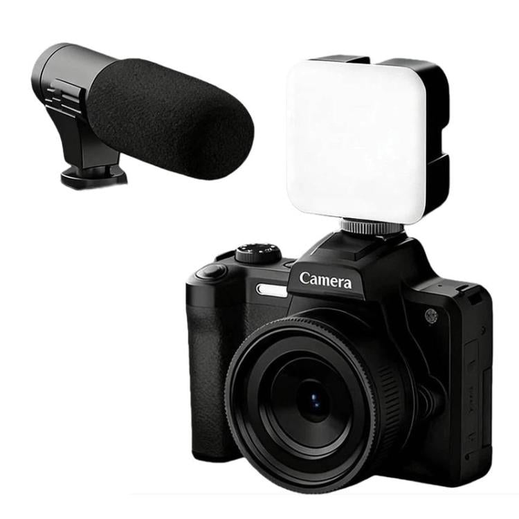 HD Retro Digital Camcorder Camera Portable Micro DSLR Camera, Model: DC101 + Microphone + Fill Light