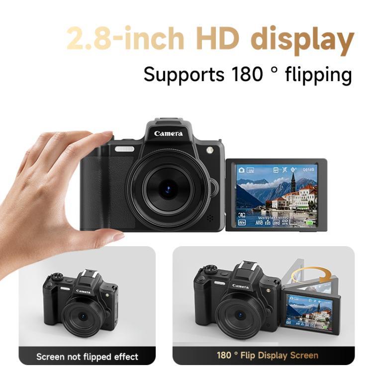 HD Retro Digital Camcorder Camera Portable Micro DSLR Camera, Model: DC101 + Microphone