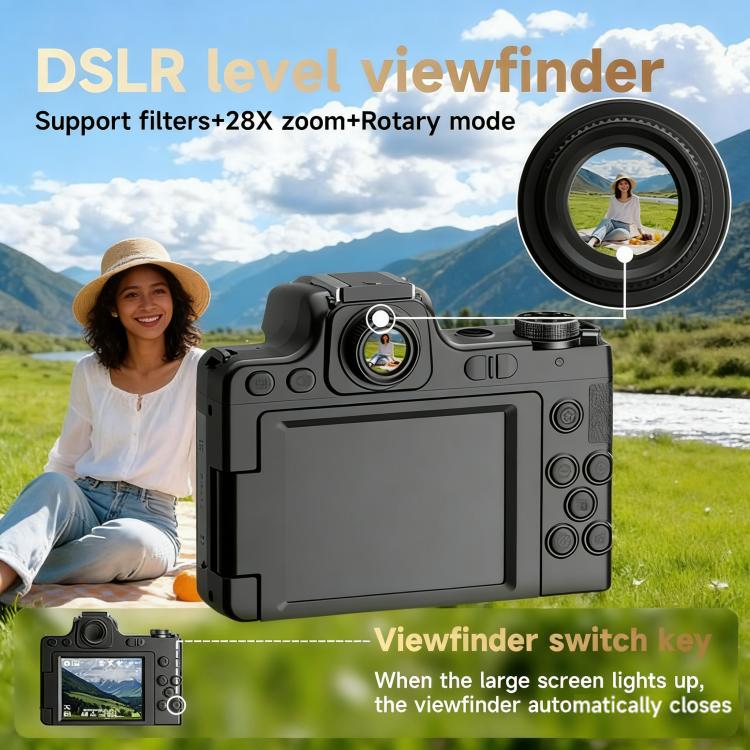 HD Retro Digital Camcorder Camera Portable Micro DSLR Camera, Model: DC101 + Microphone + Fill Light