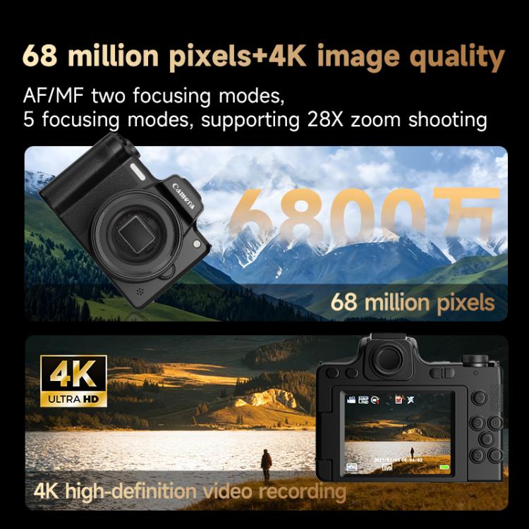 HD Retro Digital Camcorder Camera Portable Micro DSLR Camera, Model: DC101 + Fill Light