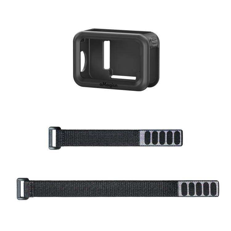 For DJI Osmo Nano Vision Dock aMagisn Silicone Case With Multifunctional Wrist Strap - Black