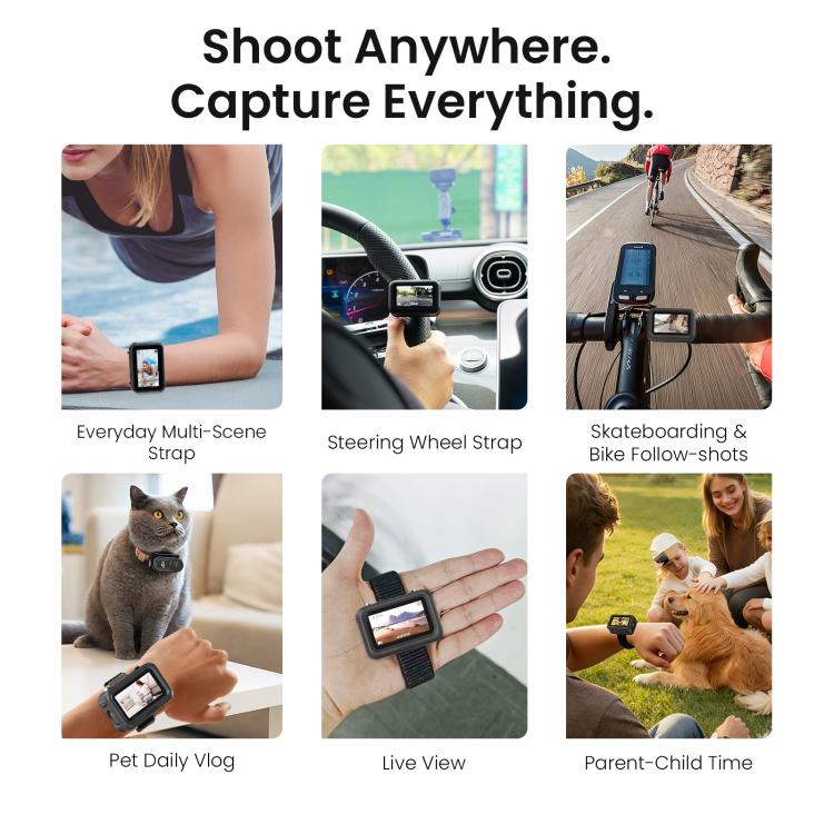 For DJI Osmo Nano Vision Dock aMagisn Silicone Case With Multifunctional Wrist Strap - Black