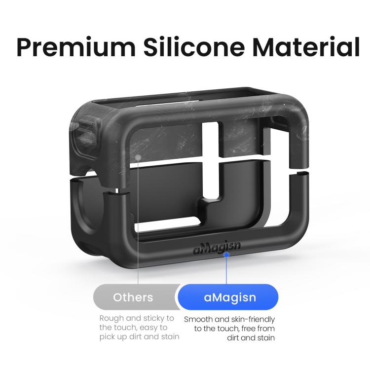 For DJI Osmo Nano Vision Dock aMagisn Silicone Case With Multifunctional Wrist Strap - Black