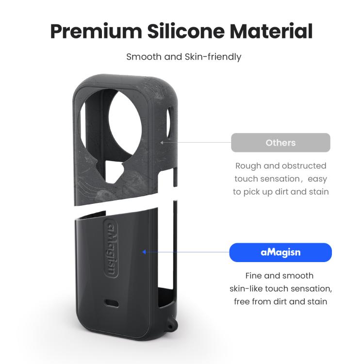 For Insta360 X4 Air Camera aMagisn Silicone Case Black