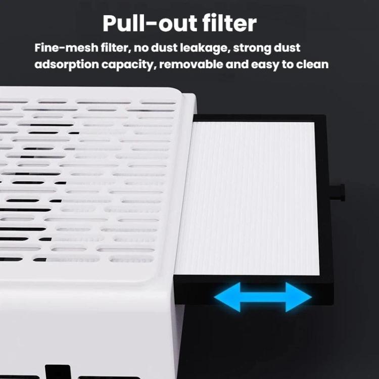 BLUEQUE BQ-858-10 Nail Dust Collector With Filter 100W High-Power Nail Dust Collector, Spec: EU Plug  - Glossy Black