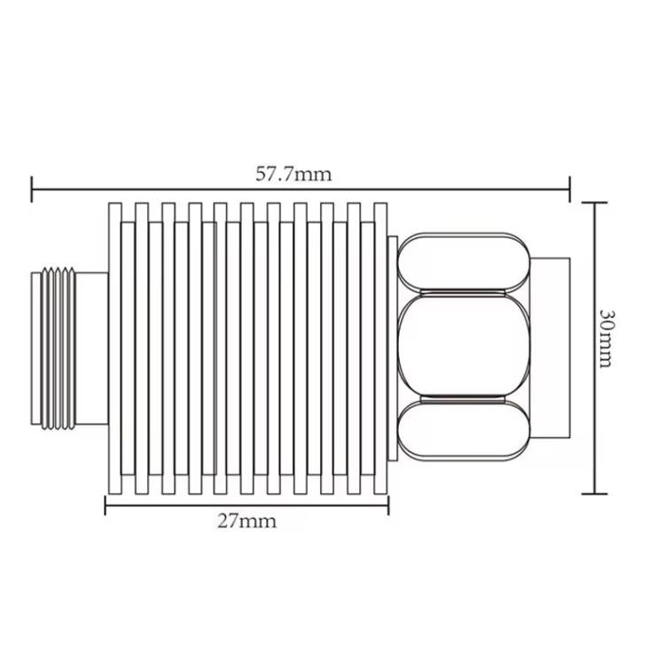 DC-4G 25dB N-Type 10W Coaxial Fixed Attenuator Male To Female RF Coaxial Plug
