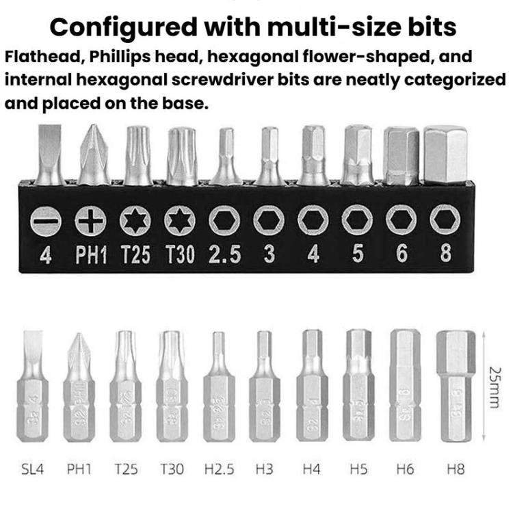 ENLEE 10pcs Bike Ratchet Wrench Repair Kit Multi-Functional Tire Repair Emergency Tool Set - Black