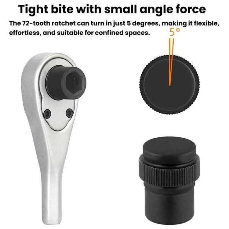 ENLEE 10pcs Bike Ratchet Wrench Repair Kit Multi-Functional Tire Repair Emergency Tool Set - Black