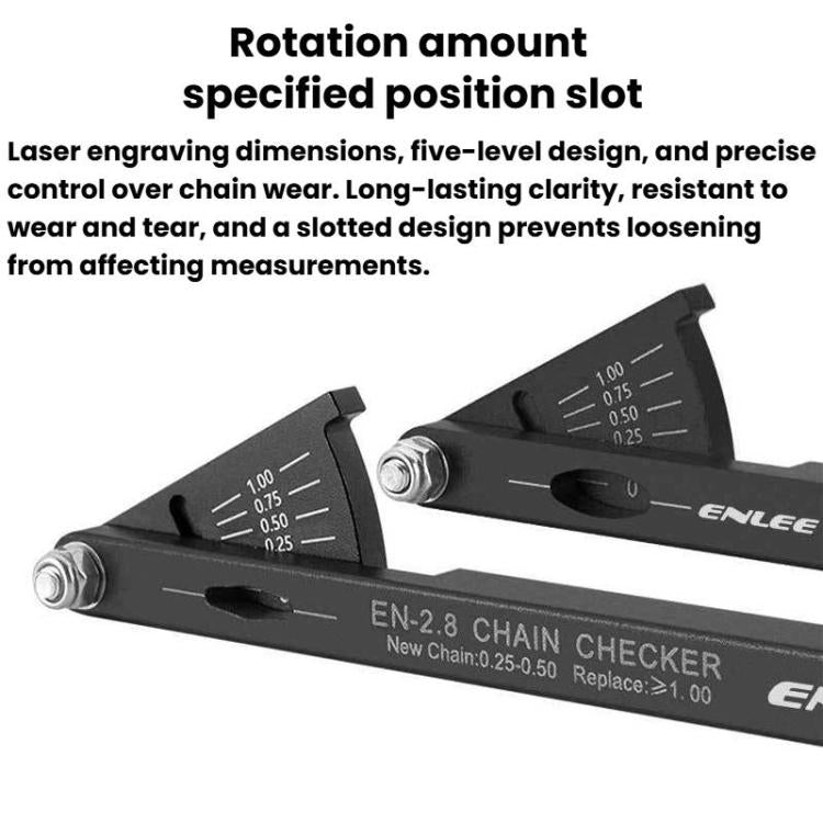 ENLEE Bike Chain Checker Chain Wear Measurement Tool, Style: Standard