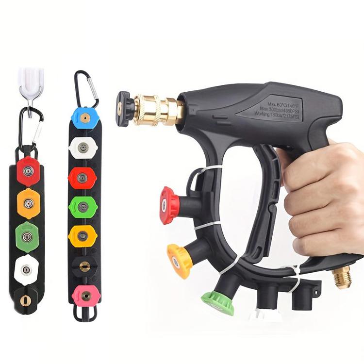 Car Wash Machine High-pressure Fan-shaped Nozzle With Protective Cover, Aperture: Five Nozzles 1.4MM