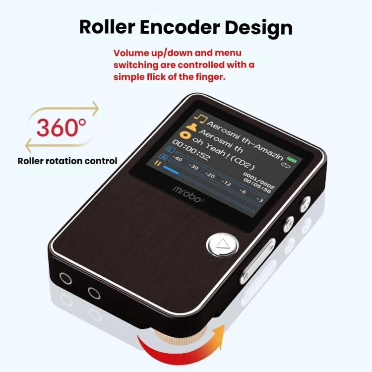 Mrobo HiFi Music Player With DAC Chip - 1.77-Inch Color Screen, Scroll Wheel Control, Supports Lossless Audio & AMV Video 16GB
