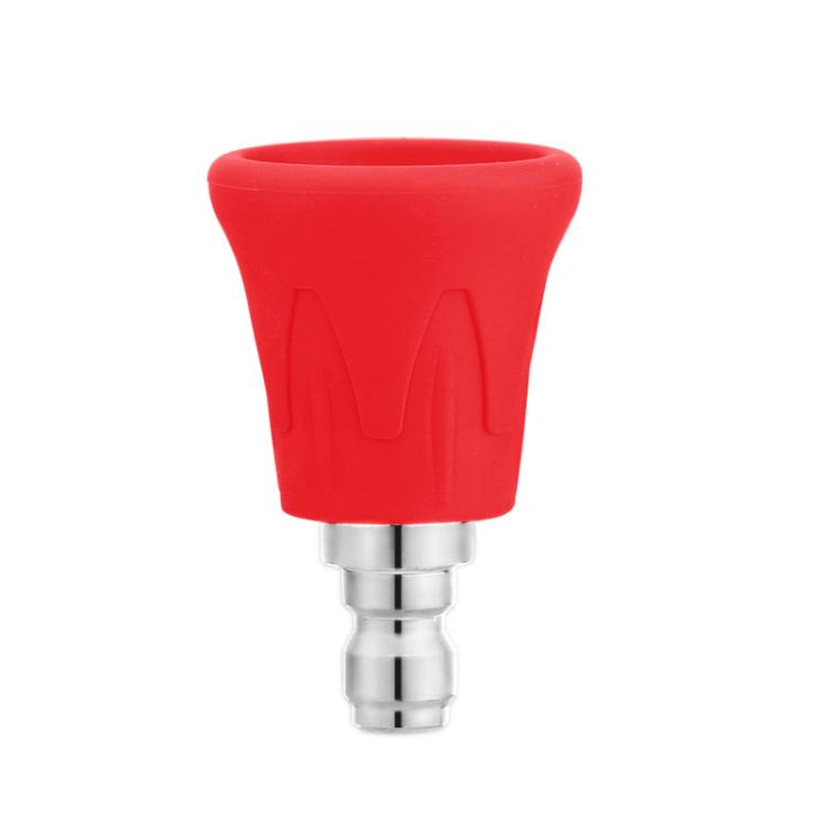 1/4 inch Car Wash Machine Splash-Proof Quick-Connect Nozzle with Soft Rubber Cover, Model: 0-degree Red 040