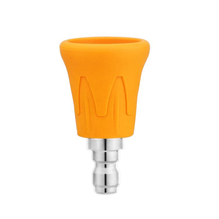 1/4 inch Car Wash Machine Splash-Proof Quick-Connect Nozzle with Soft Rubber Cover, Model: 15-degree Yellow 055