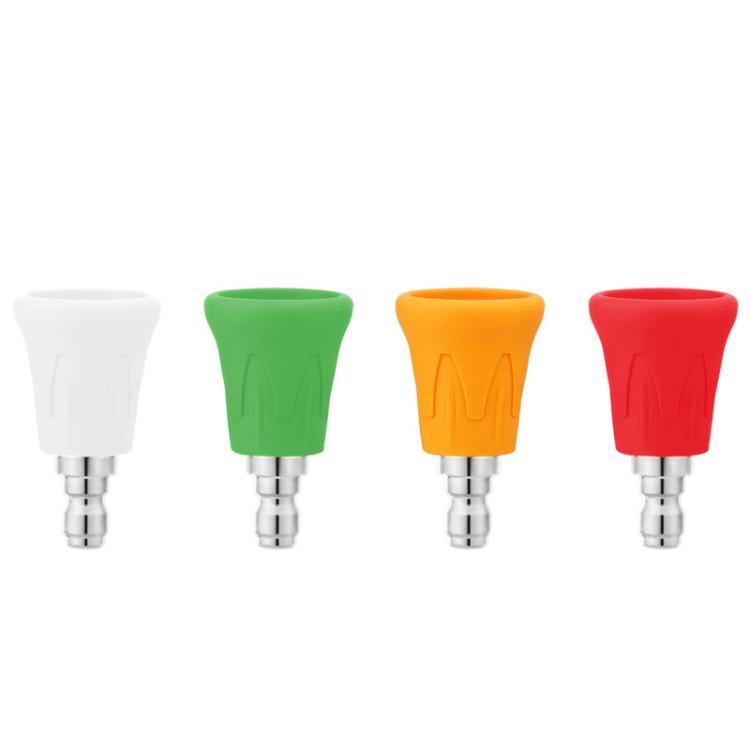 1/4 inch Car Wash Machine Splash-Proof Quick-Connect Nozzle with Soft Rubber Cover, Model: 25-degree Green 035