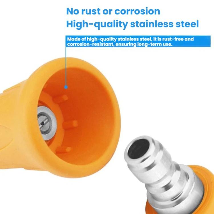1/4 inch Car Wash Machine Splash-Proof Quick-Connect Nozzle with Soft Rubber Cover, Model: 40-degree White 035