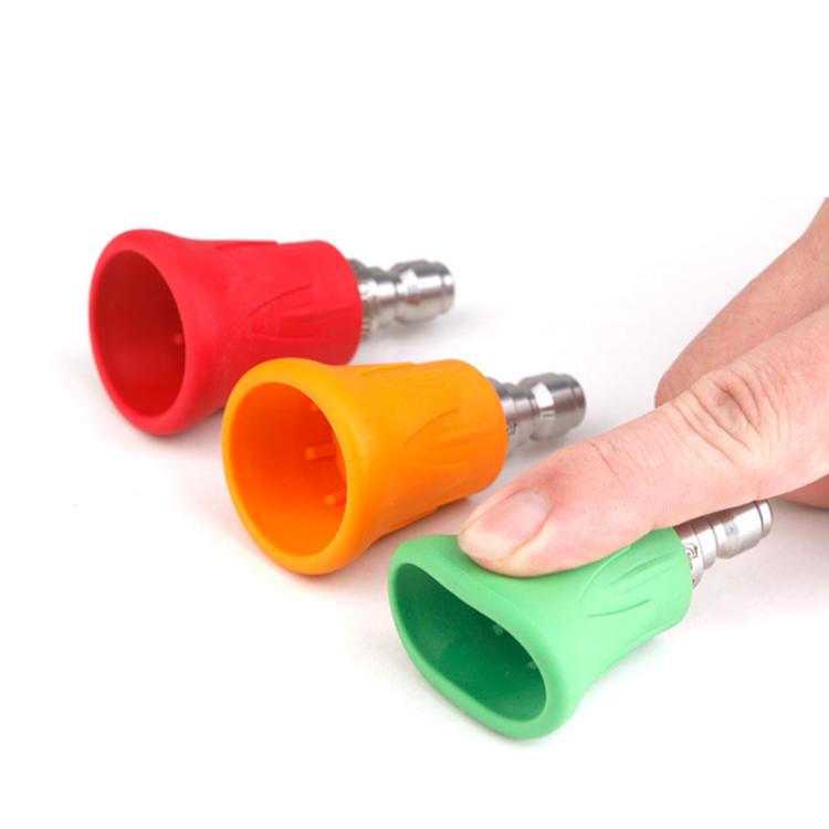 1/4 inch Car Wash Machine Splash-Proof Quick-Connect Nozzle with Soft Rubber Cover, Model: 25-degree Green 040