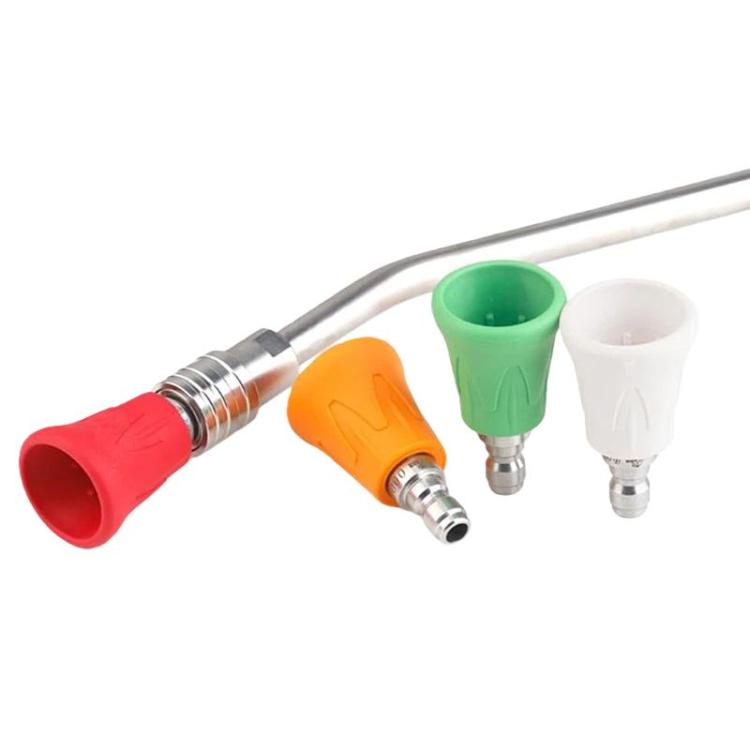 1/4 inch Car Wash Machine Splash-Proof Quick-Connect Nozzle with Soft Rubber Cover, Model: 0-degree Red 035