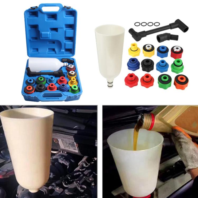 15pcs /Set Car Engine Oil Filling Funnel Set - 42x39x18cm
