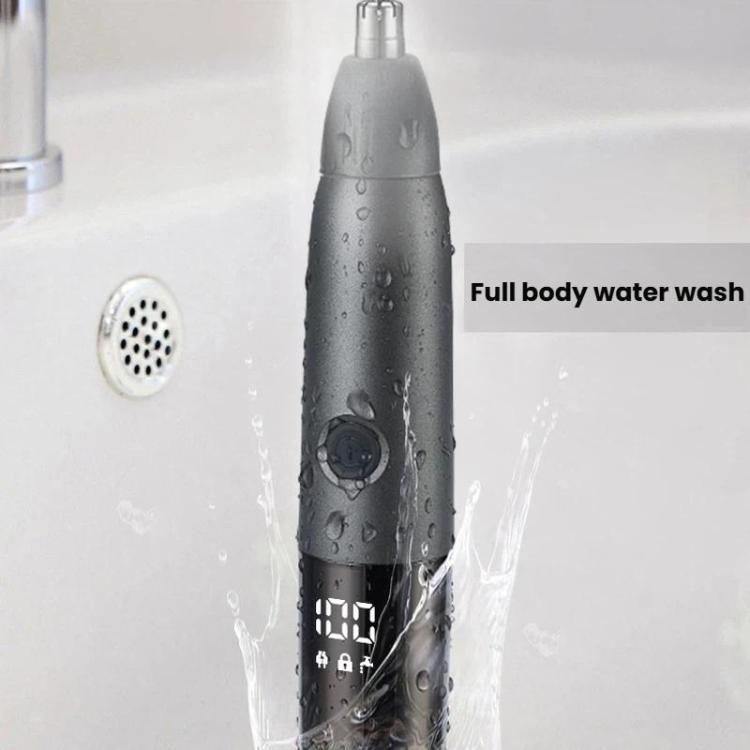 Fully Washable Digital Electric Nose Hair Trimmer, Color: 3 In 1 White