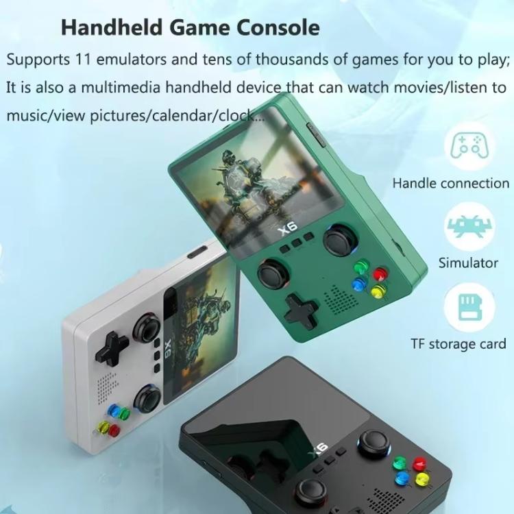 X6 Gaming Console Handheld Emulator Multi-Functional Retro Dual-Joystick HD Color Screen 32G Arcade, Size: Single-player