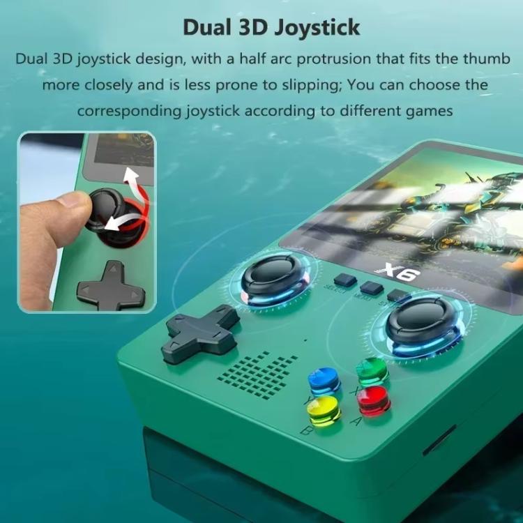 X6 Gaming Console Handheld Emulator Multi-Functional Retro Dual-Joystick HD Color Screen 32G Arcade, Size: Single-player