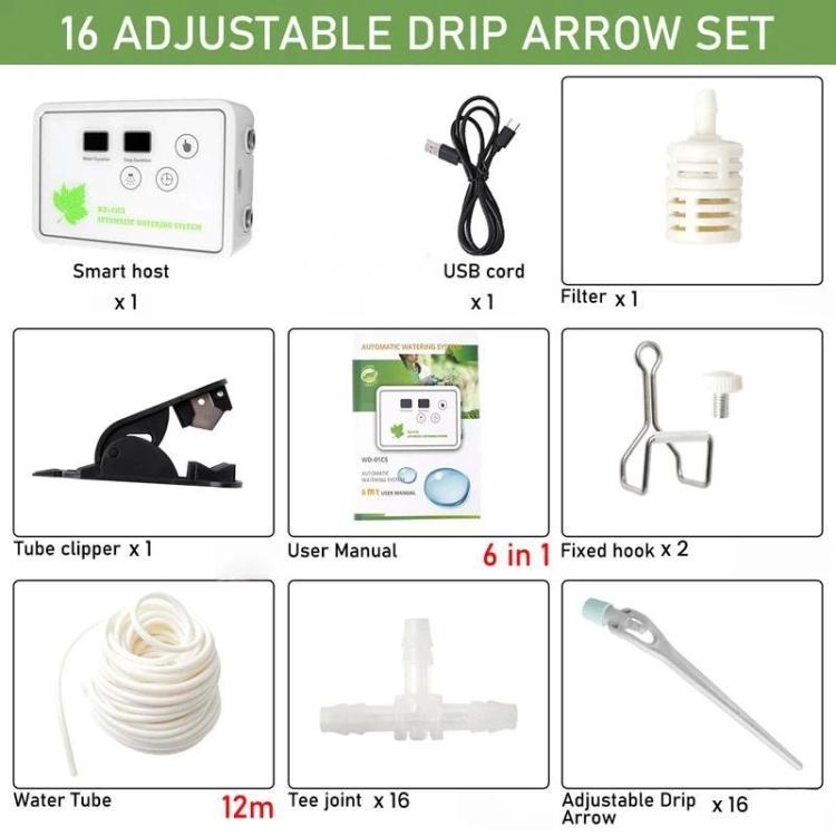 WD-01CS Adjustable Drip Arrow App-Controlled Watering Device Automatic Timed Irrigation Tool UK Plug